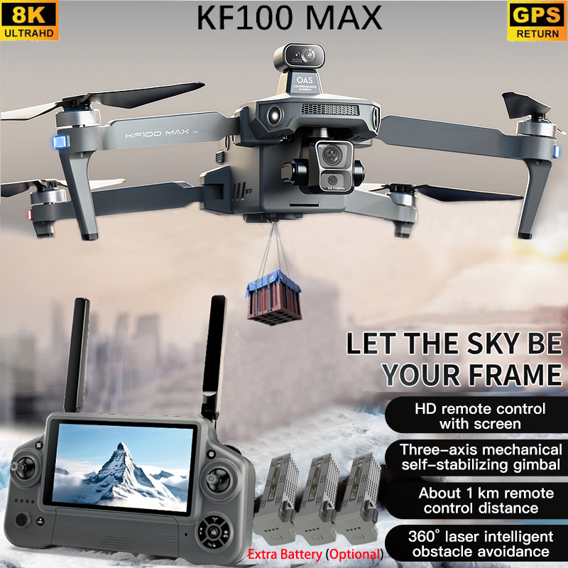 KF100 MAX GPS Drone 4K Camera  - Drone Controller Screen review and price
